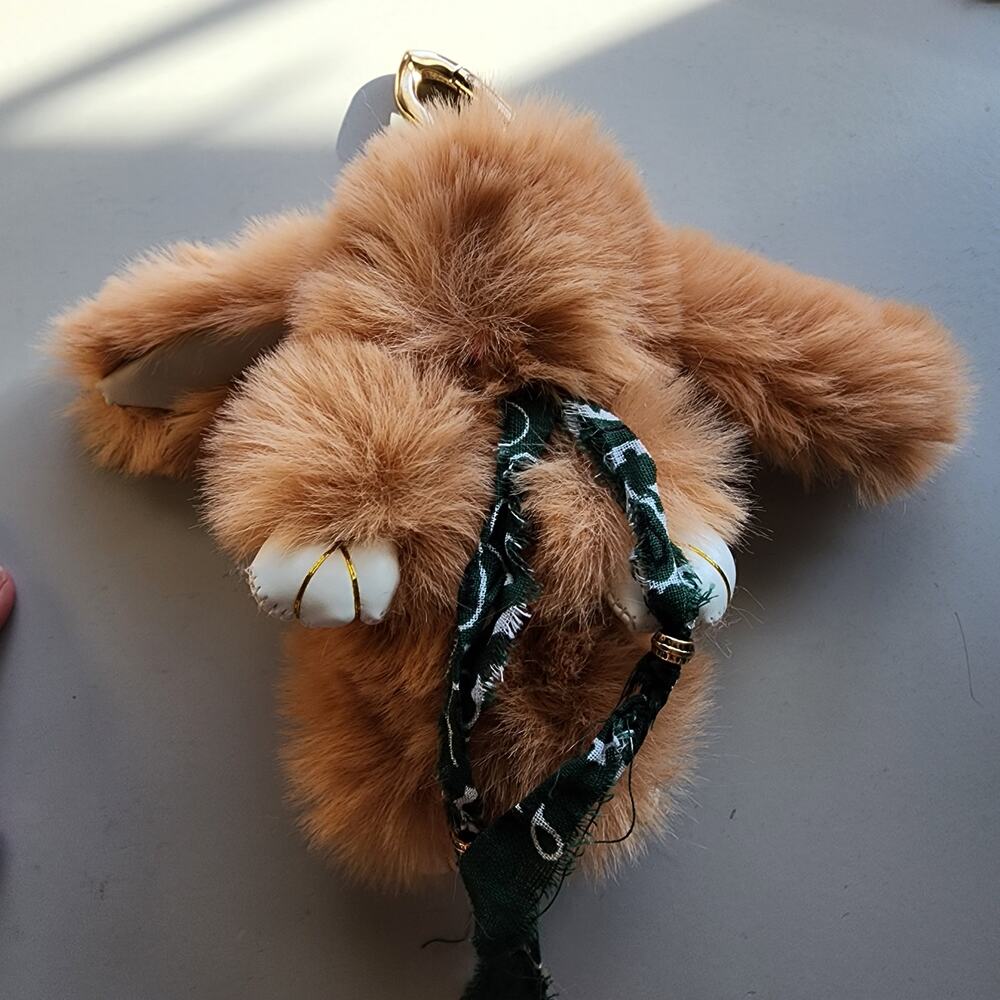 Free People | NWT | Fluffy Bunny Rabbit Bag Charm | Oatmeal Brown